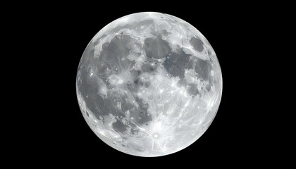 Fototapeta premium Full Moon in Night Sky Close Up