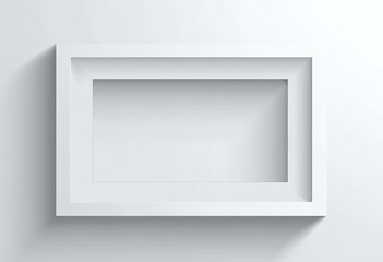 Empty white frame on wall, modern design, interior, display