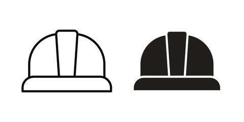 Fototapeta premium Safety helmet icon concept. pixel perfect linear ui icon.