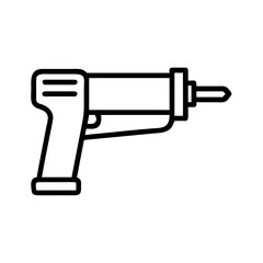 Obraz premium Nail gun in minimalist design on white background 