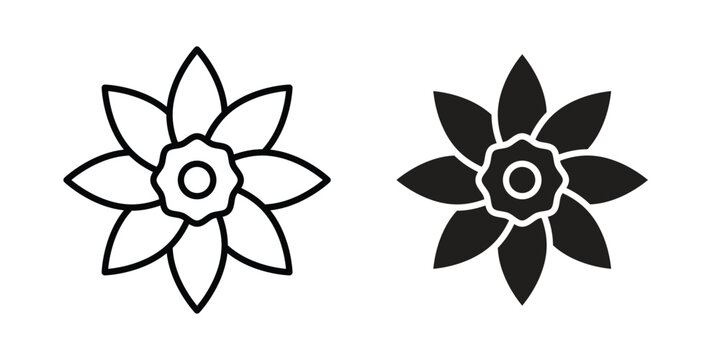 Daffodil icon concept. pixel perfect linear ui icon.