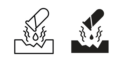 Corrosive substance icon concept. pixel perfect linear ui icon.