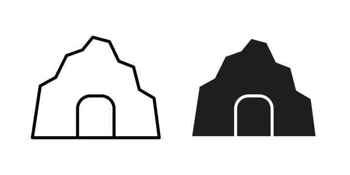 cave icon concept. pixel perfect linear ui icon.