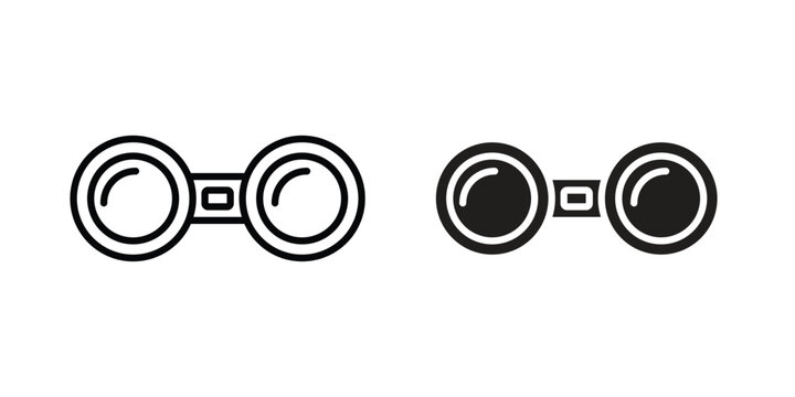 Binoculars icon concept. pixel perfect linear ui icon.