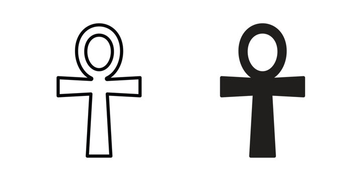 Ankh icon concept. pixel perfect linear ui icon.