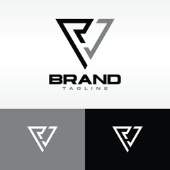 letter RJ triangle logo