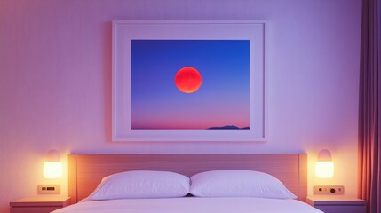 Bedroom with framed artwork