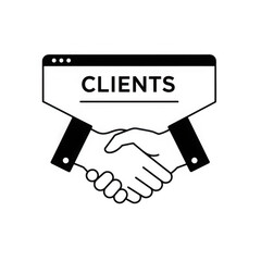 Business handshake for clients isolated on transparent background