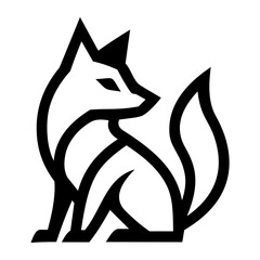 Black and White Fox Logo