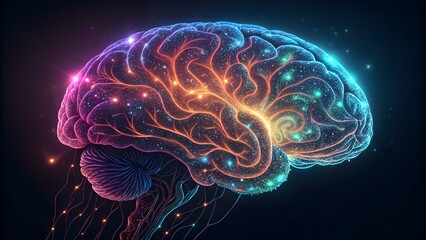 Artistic micro‑detail of an AI brain cortex pattern glowing against a dark background. Organic circuits with futuristic neon accents—perfect for AI, neural network, and innovation themes.