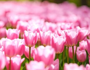 Pink tulip field