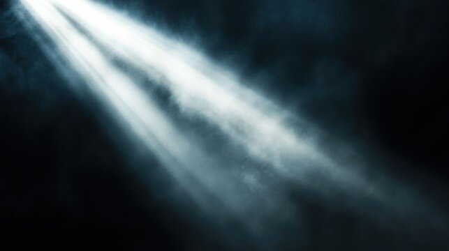 Spotlight illuminating smoky darkness