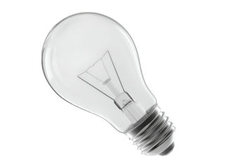Clear glass light bulb isolated on black background idea innovation, Isolated On Transparent Background, Png