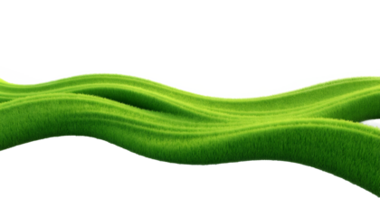 gently curved green grassy hills with natural texture and soft shadows, isolated on a transparent png