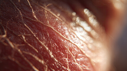 Swollen lower for vascular issue concept. Close-up view of textured skin highlighting natural details.