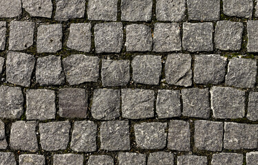 Gray Granite Cobblestone Pavement Texture