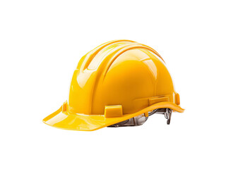 Yellow hard hat safety helmet construction worker, Isolated On Transparent Background, Png