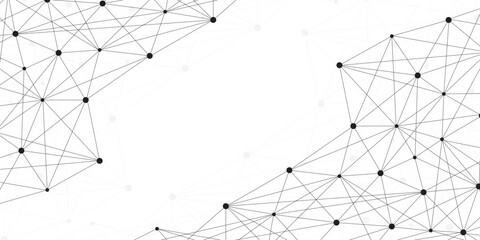 Abstract plexus triangle polygon data network technology connect lines and dots background