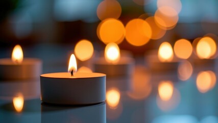 Calming candles create serene atmosphere perfect for meditation and burnout recovery, inviting peace and relaxation into your space