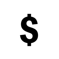 Illustration of a dollar currency symbol with vertical line through the letter s shape displayed clearly