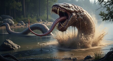 Naklejka premium worm monster