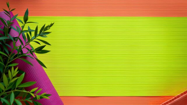 Vibrant Yoga Setup for Meditation and Burnout Recovery Enhance Fitness and Wellness with Relaxation Techniques Using Exercise Mats and Refreshing