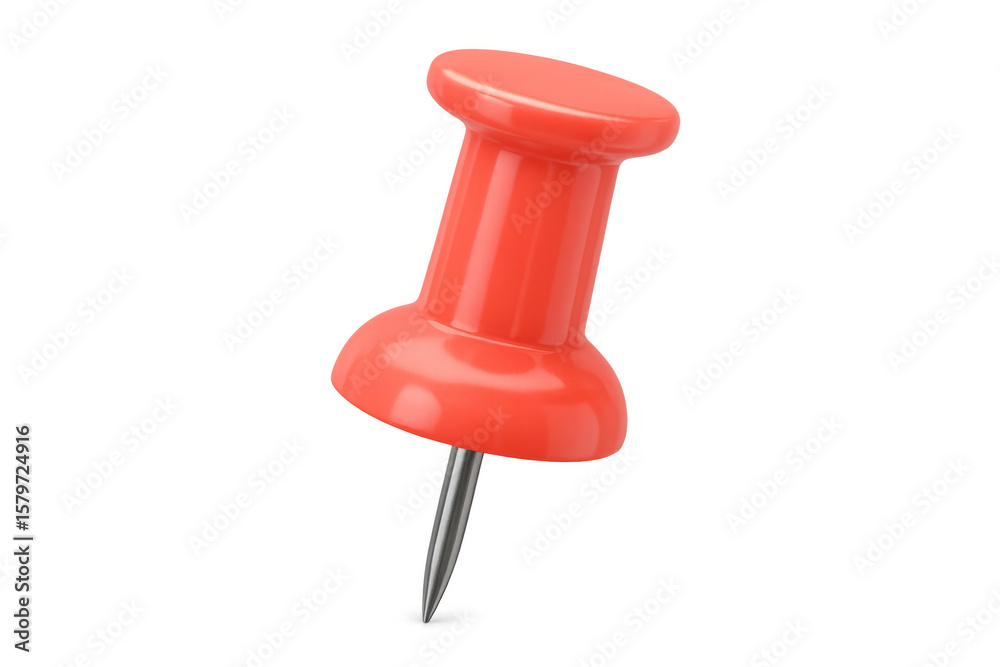 Poster translucent red push pin marking significant location, adding visual emphasis to design layouts and 