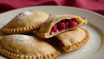 raspberry empanadas on a plate