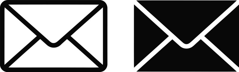 Two envelope icons, one outlined and one filled, represent communication and messaging.