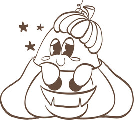 Outline Cute Ghosts for Spooky Season, Halloween