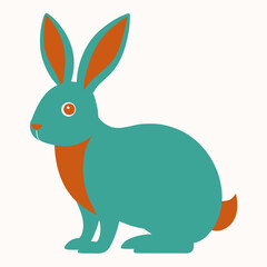 Rabbit on white background 