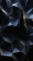 Fototapeta premium 3D abstract terrain with dark metallic color rock crystal facets