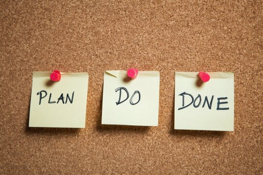 Simple Visual Representation of Project Management Phases Executing Tasks Successfully Through Planning and Doing Until Completion