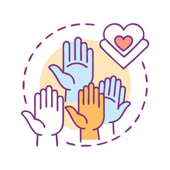 Obraz premium Hands Up for Unity and Support