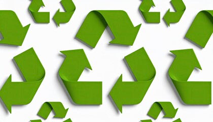 Obraz premium Recycling symbols pattern on white background