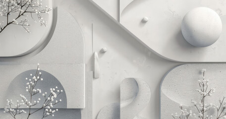 Abstract 3D White Paper Cut Layered Waves Background with Modern Minimal Design for Elegant Texture, Creative Art, and Contemporary Wallpaper