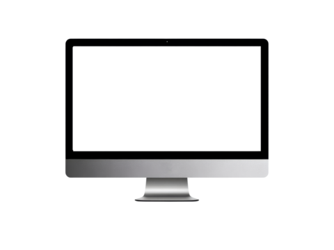 Modern computer blank screen mockup isolated background, Isolated On Transparent Background, Png