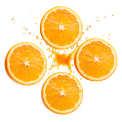 みずみずしいオレンジ、爽やか果汁飛沫