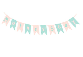 Mother'sday banner.watercolor illustration mother'sday flags  drawn by hand, on white background. Design for element, celebration, poster and card

