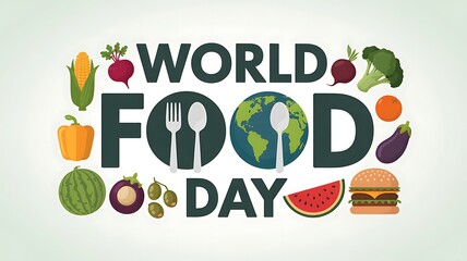 World food day celebration with diverse healthy food and global awareness