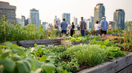 Obraz premium Rooftop Garden Community Event