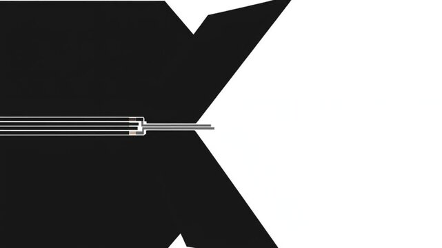 black x shape on white surface