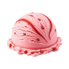 Ice cream scoop isolated on transparent PNG background, realistic frozen dessert cut-out for digital design, menu, or food content