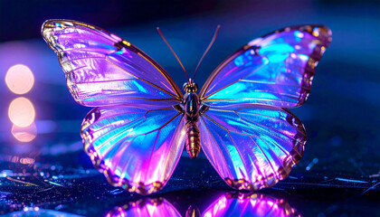 Gorgeous Translucent Hand Crafted Glass and Gold Butterfly 131