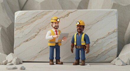 Diverse workers collaboration in quarry setting