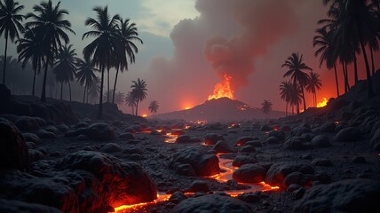 Tropical rainforest at dawn, dense palm trees with emerald fronds, mist rising from lush undergrowth, vibrant color saturation, wet - paint texture, exotic biodiversity vibe, jungle mystery
