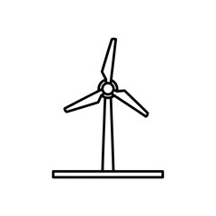 Simple Black Outline Wind Turbine Icon Depicting Renewable Energy Source.