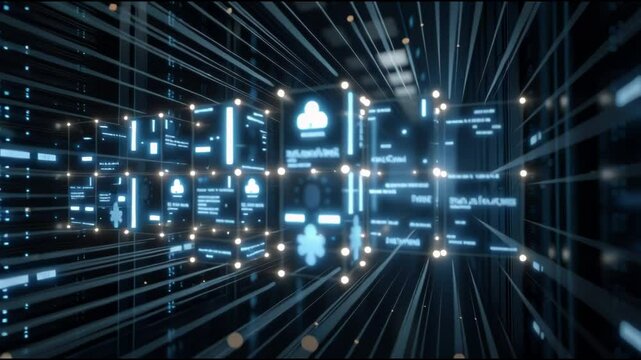 Abstract Cloud Computing Data Flow and Digital Network Connection