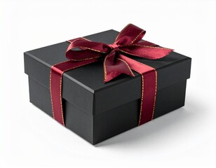 Gift box mockup with ribbon and shadow