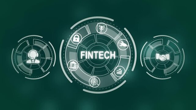Fintech Financial technology digital money online banking business finance concept.